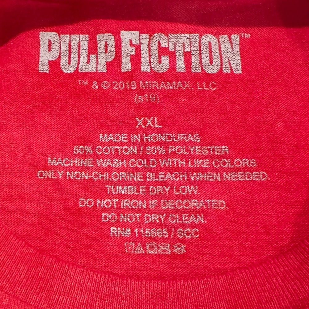 NWT Pulp Fiction T-Shirt Mens XXL Red Graphic Movie Tee Jules Vincent Miramax - Picture 4 of 7
